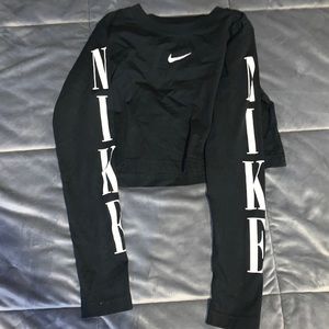 Black Nike long sleeve crop top